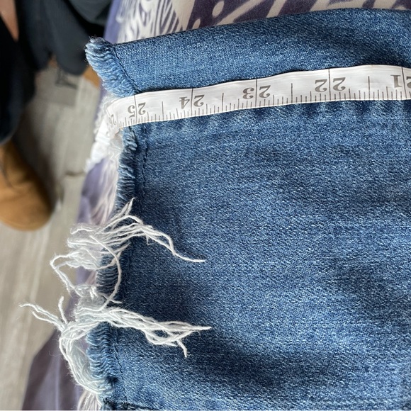 Anthro Pilcro High Rise Cropped Flare Raw Hem Jean - Picture 13 of 15